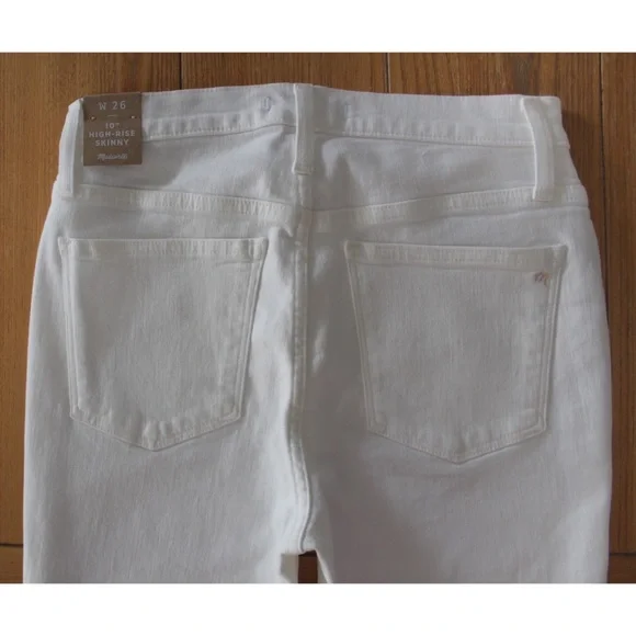 Madewell 10" High-Rise Skinny White Step-Hem Jeans NWT 26 2 - Picture 11 of 12